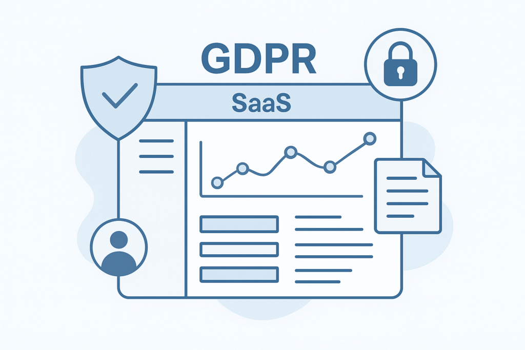 Graphic of a SAAS Application with a GDPR heading